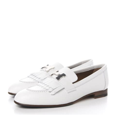 hermes royal loafer white|HERMES Calfskin Womens Royal Loafer 36 White.